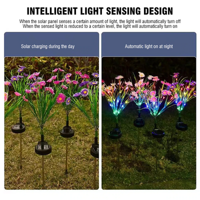Solar Garden Lights LED Flower Stake Lamp Outdoor Yard Waterproof
