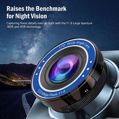 HD 1080P Car Dual Lens Dash Cam 4" DVR Recorder Front & Rear Camera