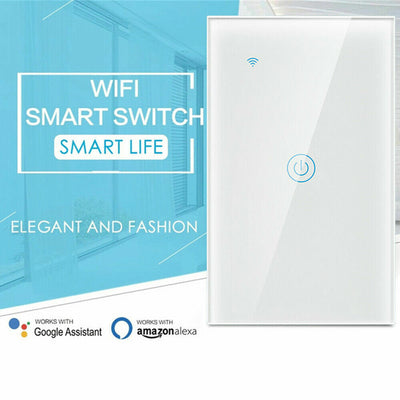 1/2/3/4 Gang WiFi Smart Wall Touch Light Switch Glass Panel For
