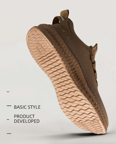 Running Shoes Sneakers Casual Men's Outdoor Athletic Jogging Sports in brown with mesh upper and textured sole.