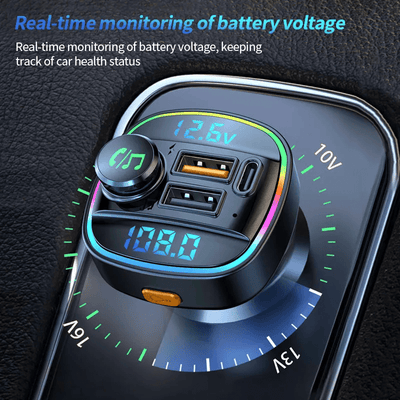 Bluetooth 5.0 Car Wireless FM Transmitter Adapter USB PD Charger AUX