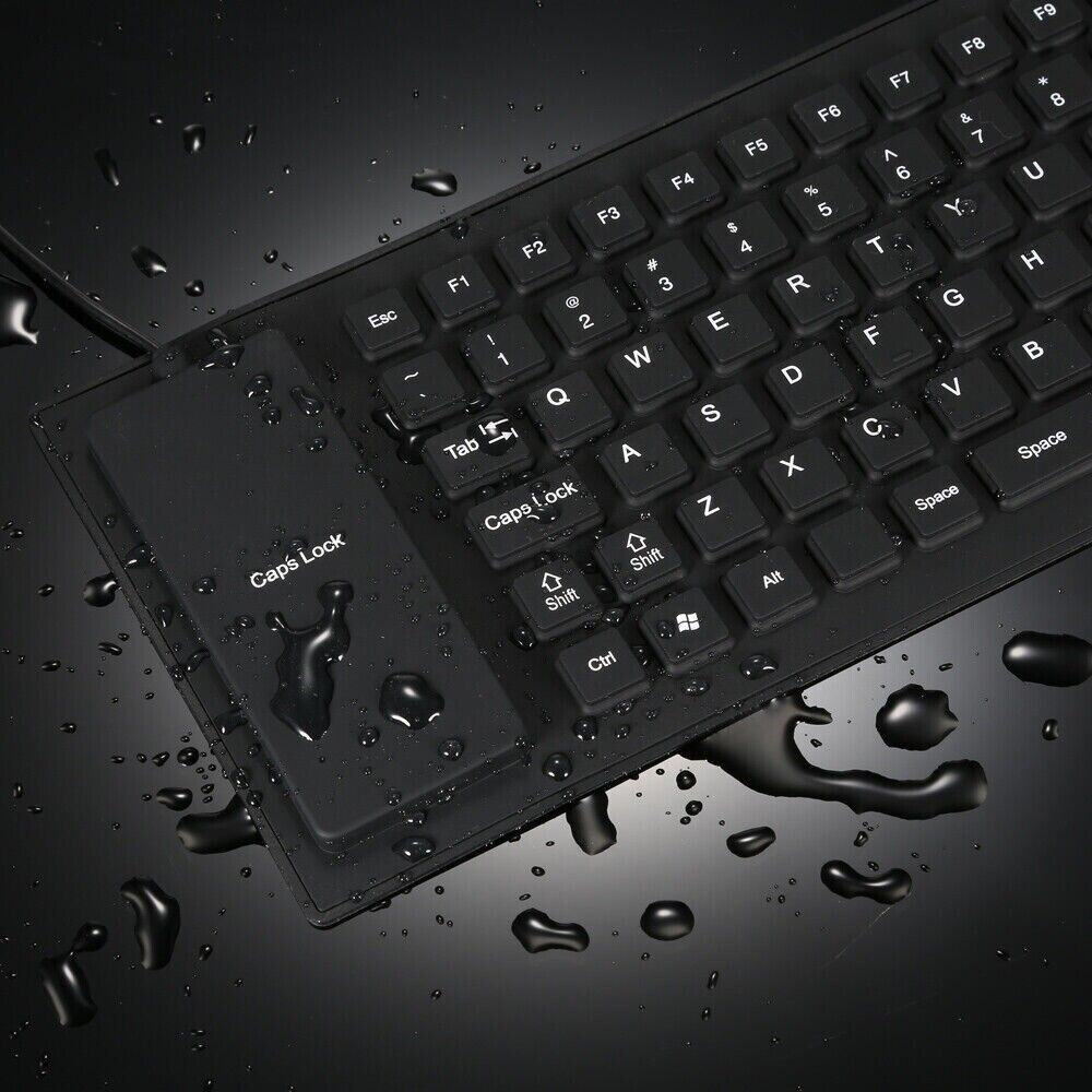 Waterproof Silicone Keyboard Foldable Flexible USB Dustproof DirtProof