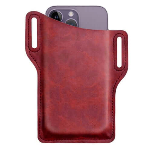 Men Cell Phone Belt Pack Bag Loop Waist Holster Pouch Case Leather