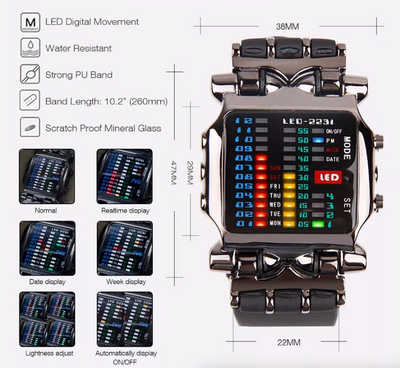 Luxury Men's Watch LED Sports Date Digital Bracelet Waterproof Quartz