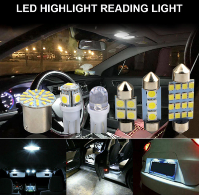 28pcs Car Interior White Combo LED Map Dome Door Trunk License Plate