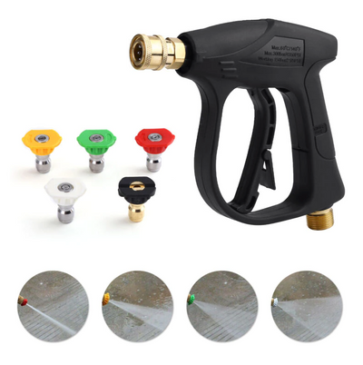 1/4" High Pressure Washer Gun 4000 PSI Car Wash Foam Spray Short Wand