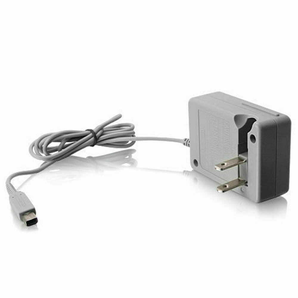 New AC Adapter Home Wall Charger Cable for Nintendo DSi/ 2DS/ 3DS/ DSi - grey charger with cable and plugs