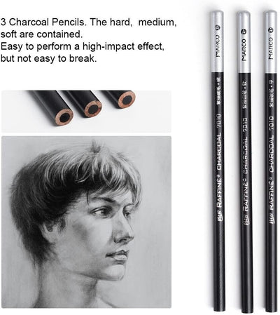 29PCS Professional Drawing Artist Kit Set Pencils And Sketch Charcoal