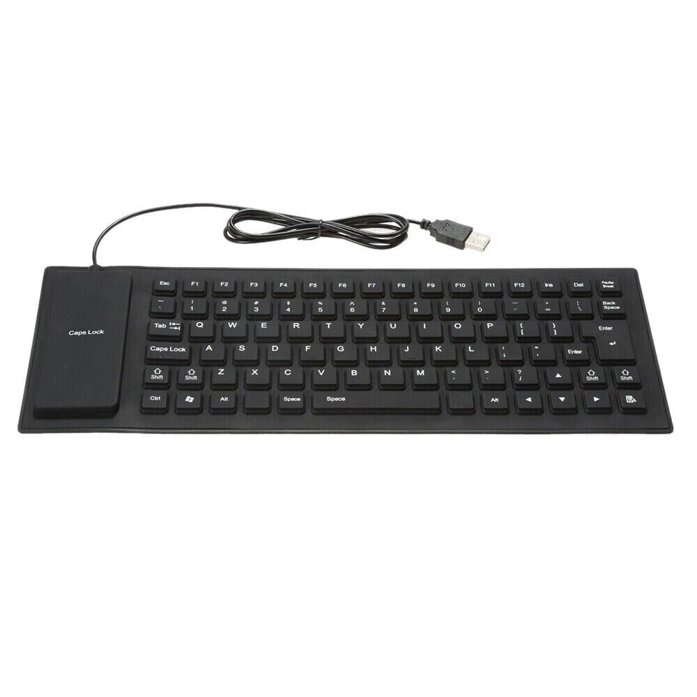 Waterproof Silicone Keyboard Foldable Flexible USB Dustproof DirtProof