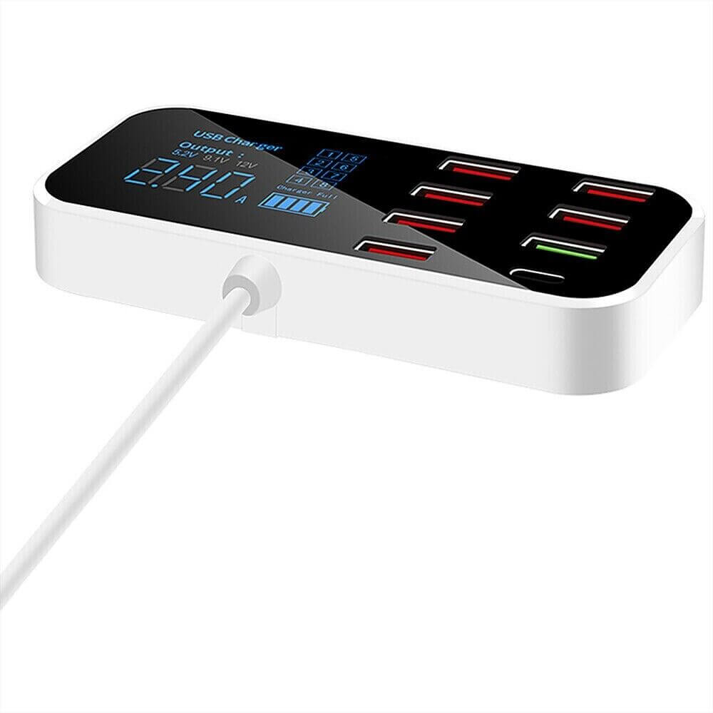 Multi USB 8-Port Fast Desktop Hub Wall Charger Charging Station Quick