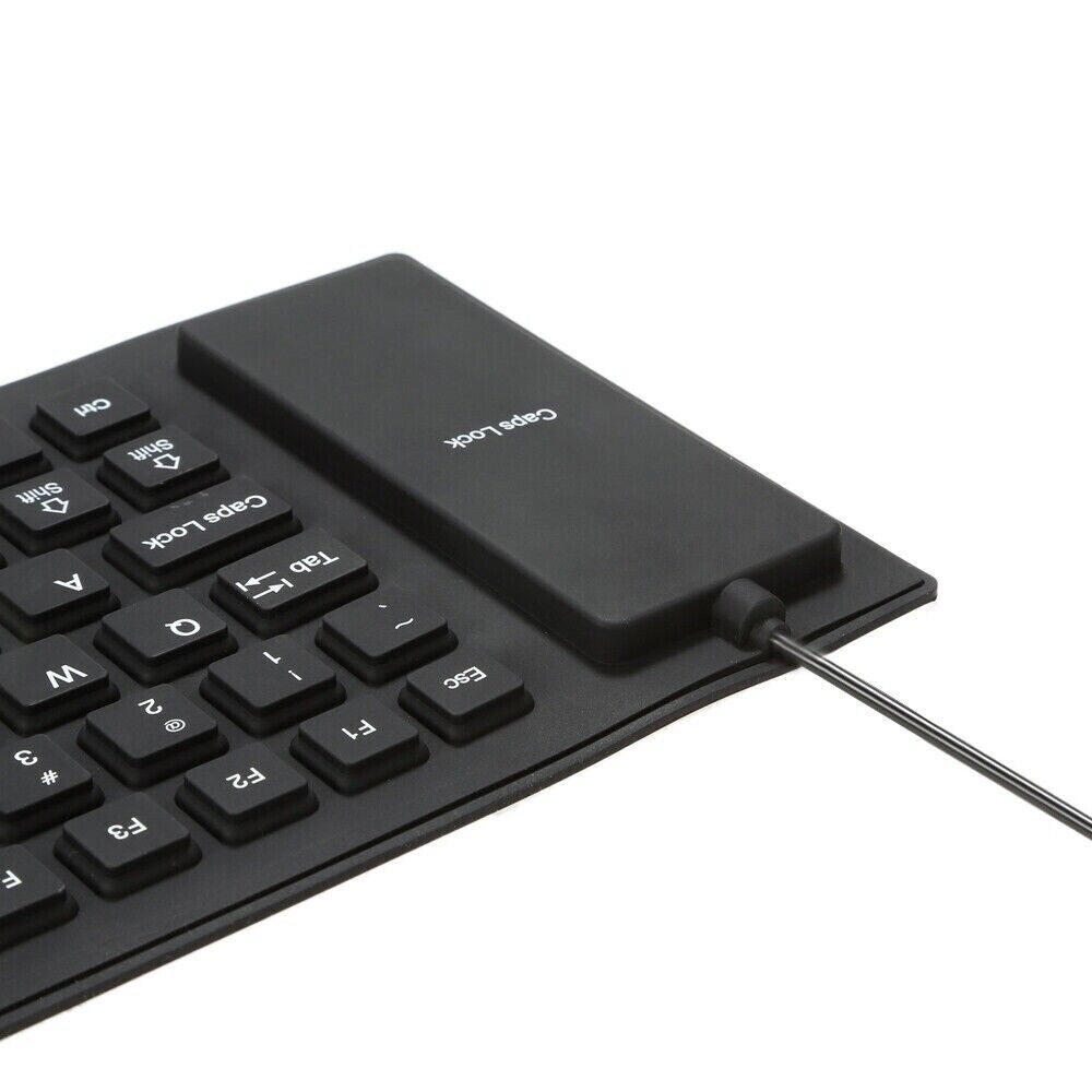 Waterproof Silicone Keyboard Foldable Flexible USB Dustproof DirtProof