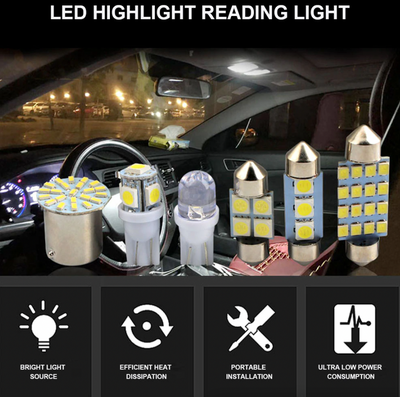 28pcs Car Interior White Combo LED Map Dome Door Trunk License Plate