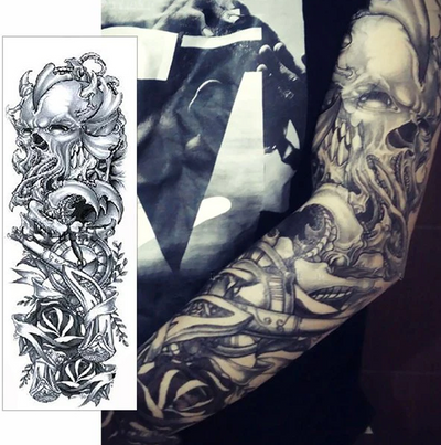 5Pcs Large Temporary Body Art Arm Tattoo Sticker Sleeve Man Women