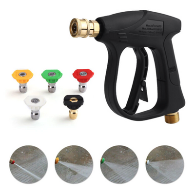 1/4" High Pressure Washer Gun 4000 PSI Car Wash Foam Spray Short Wand