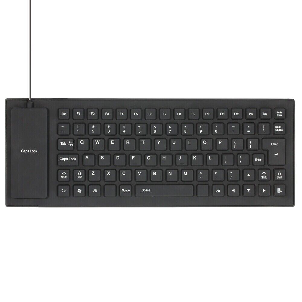 Waterproof Silicone Keyboard Foldable Flexible USB Dustproof DirtProof