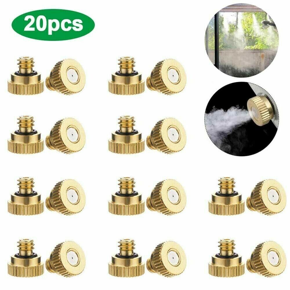 20x Brass Misting Nozzles Mister Sprinkler Outdoor Cooling System