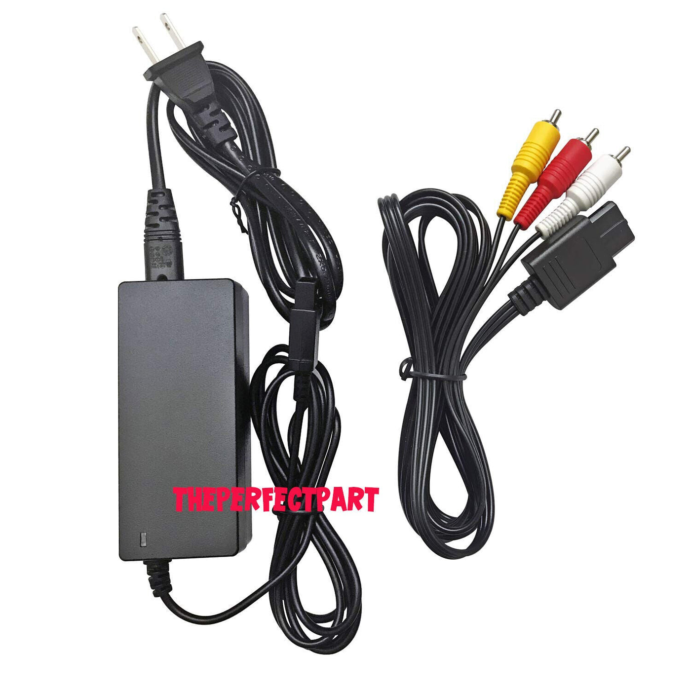 AC Adapter Power Supply & Audio Video A/V Cable for Nintendo GameCube