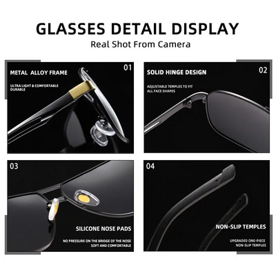 Mens Polarized Pilot Sunglasses Outdoor Driving UV400 Sun Glasses