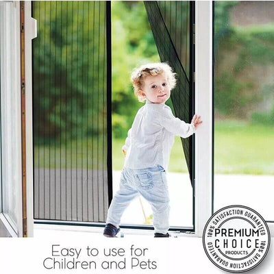 Magnetic Screen Door Mesh Curtain Durable Heavy Duty Mosquito Net Bug easy to use for children and pets