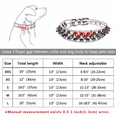 Spiked Studded Leather Dog Collar Rivets Pet Small Large Cat Pit Bull