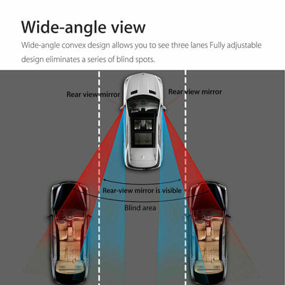 2x 360° Stick on Rear View Auxiliary Blind Spot Mirror Wide Angle Car