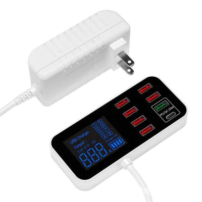 Multi USB 8-Port Fast Desktop Hub Wall Charger Charging Station Quick