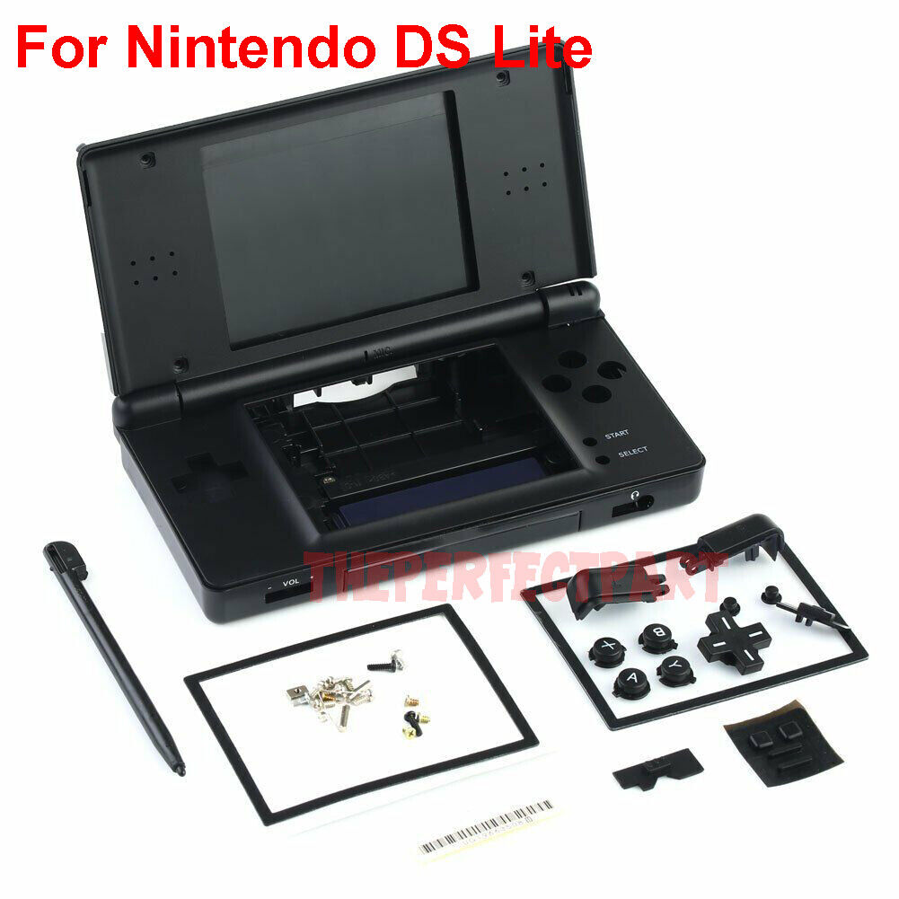 Full Replacement Housing Shell Screen Lens Black For OEM Nintendo DS