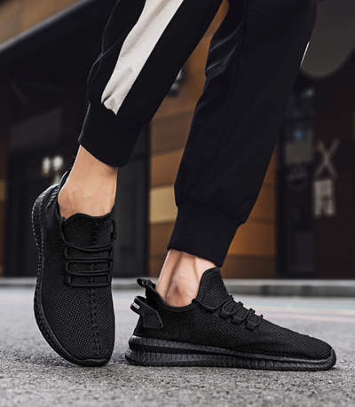 Running Shoes Sneakers Casual Men's Outdoor Athletic Jogging Sports in sleek black design, perfect for any active lifestyle.