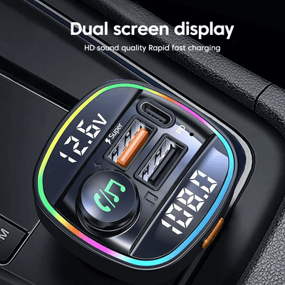Bluetooth 5.0 Car Wireless FM Transmitter Adapter USB PD Charger AUX