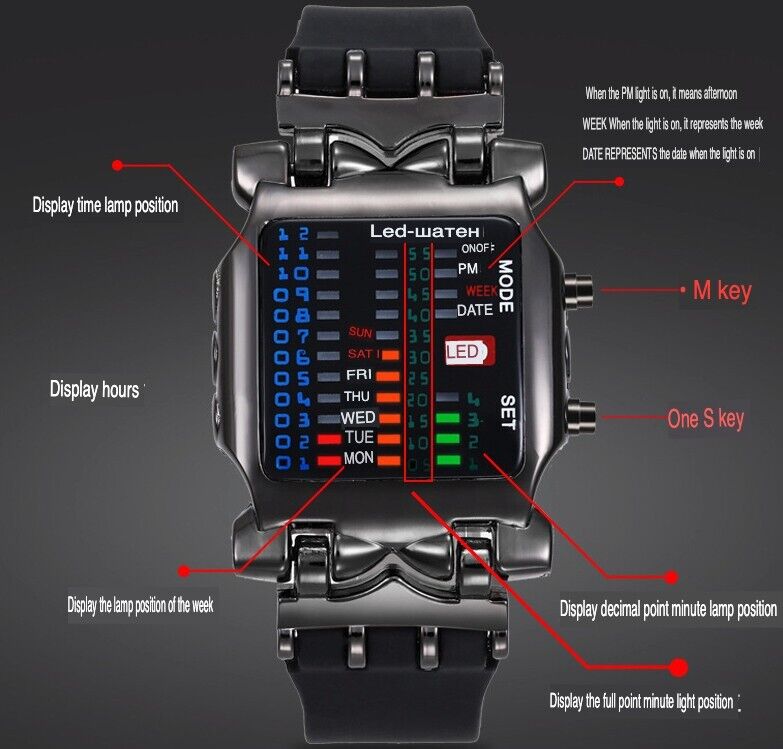Luxury Men's Watch LED Sports Date Digital Bracelet Waterproof Quartz