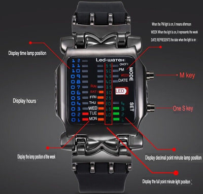 Luxury Men's Watch LED Sports Date Digital Bracelet Waterproof Quartz