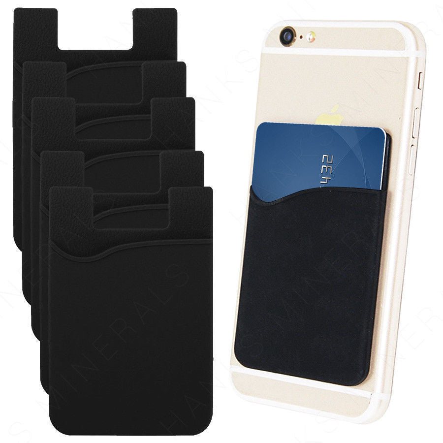 5x Silicone Credit Card Holder Cell Phone Wallet Pocket Sticker