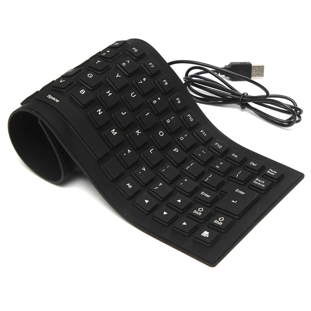Waterproof Silicone Keyboard Foldable Flexible USB Dustproof DirtProof