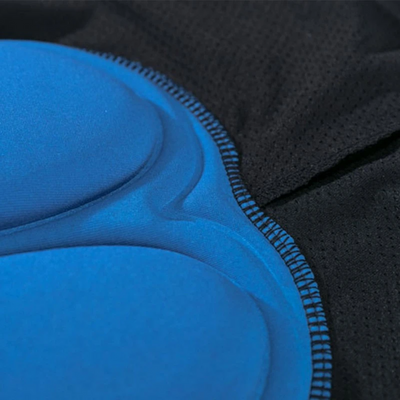 Close-up of Men Women Cycling Shorts Bicycle Bike Underwear Pants With Sponge Gel showing padding and stitching detail.