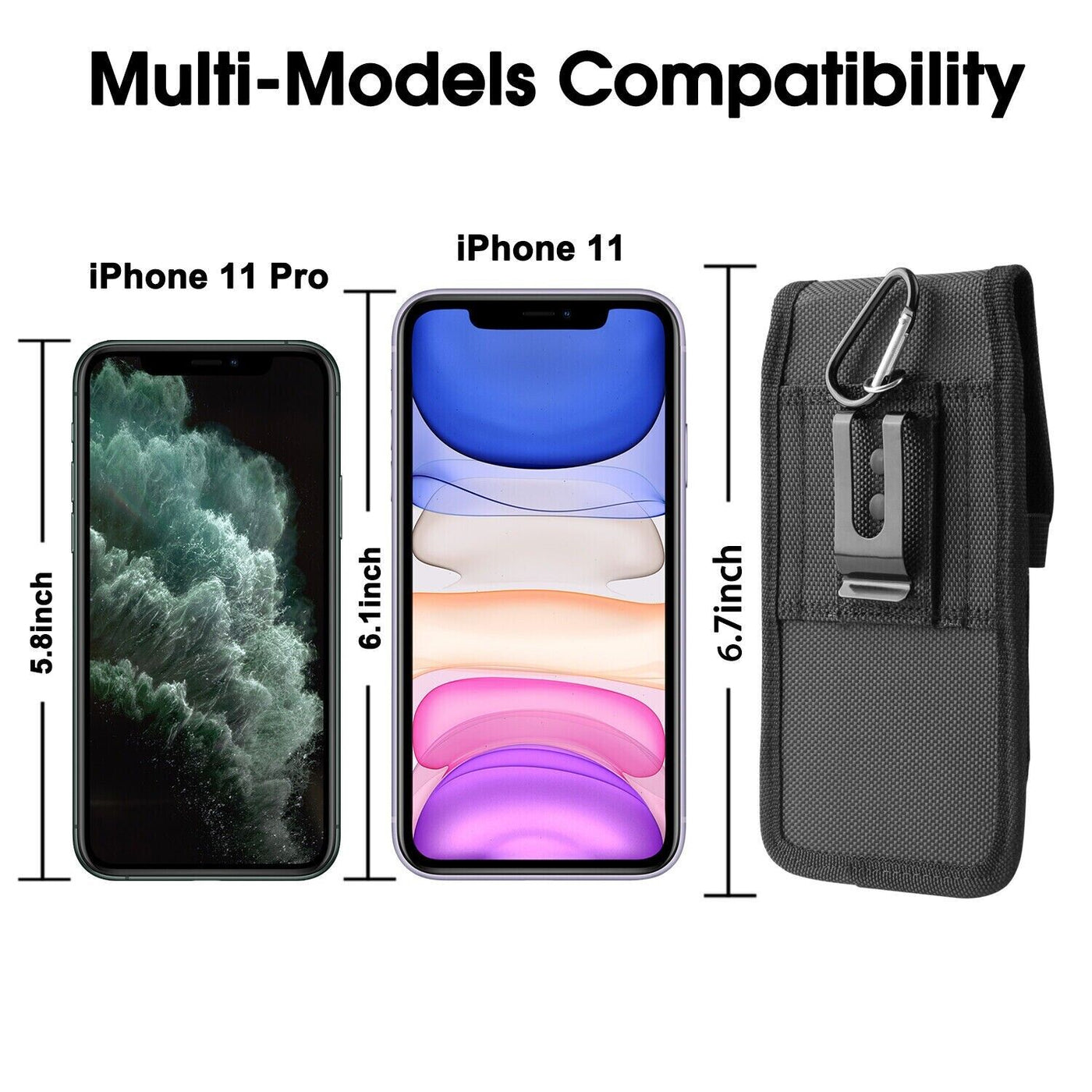 Vertical Cell Phone Holster Pouch Wallet Case With Belt Clip For