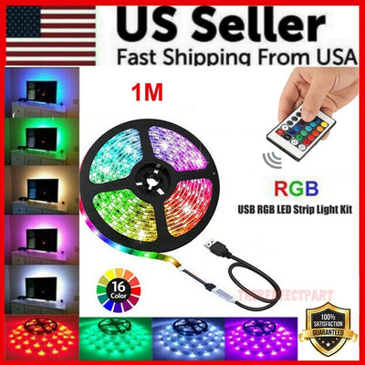 5V USB LED Strip Lights TV Back Light 5050 RGB Colour Changing with