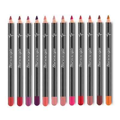 12Pcs Women Waterproof Lipstick Long Lasting Matte Lip Liner Pencil