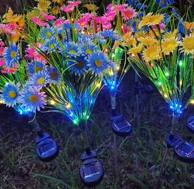 Solar Garden Lights LED Flower Stake Lamp Outdoor Yard Waterproof