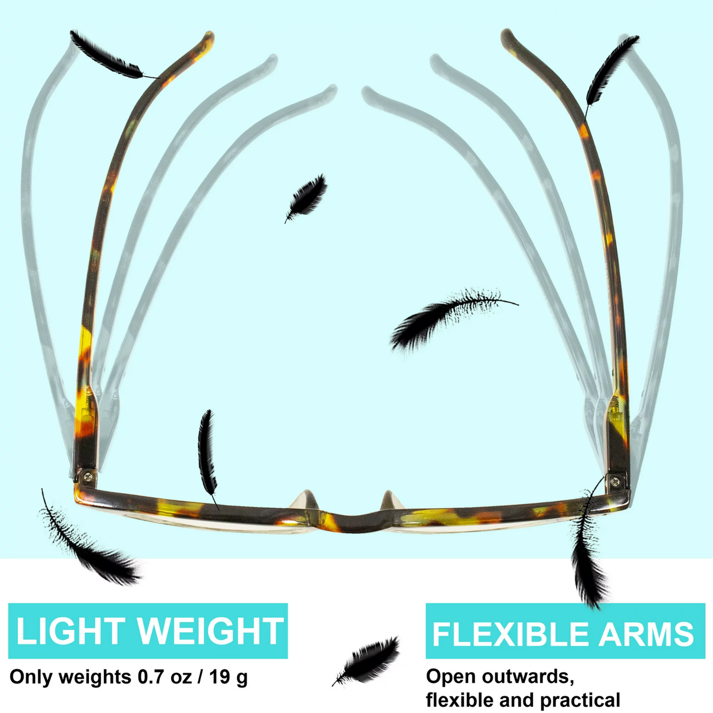 4 Pairs Mens Women Spring Hinge Round Horn Power Oval Reading Reader