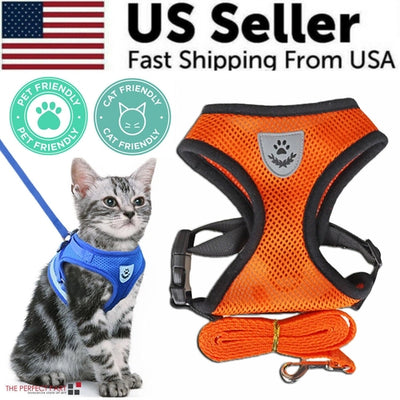 Cat Dog Pet Harness Adjustable Control Vest Dogs Reflective S M L XL