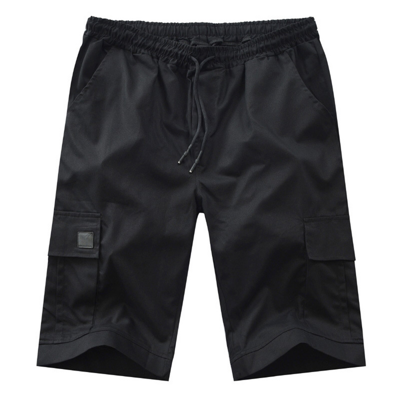 Men Casual Chino Cargo Shorts Elastic Waist Drawstring 6 Pockets