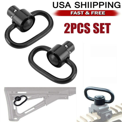 2PCS Heavy Duty Flush Push Button Quick Detach 1.25" Rifle QD Sling