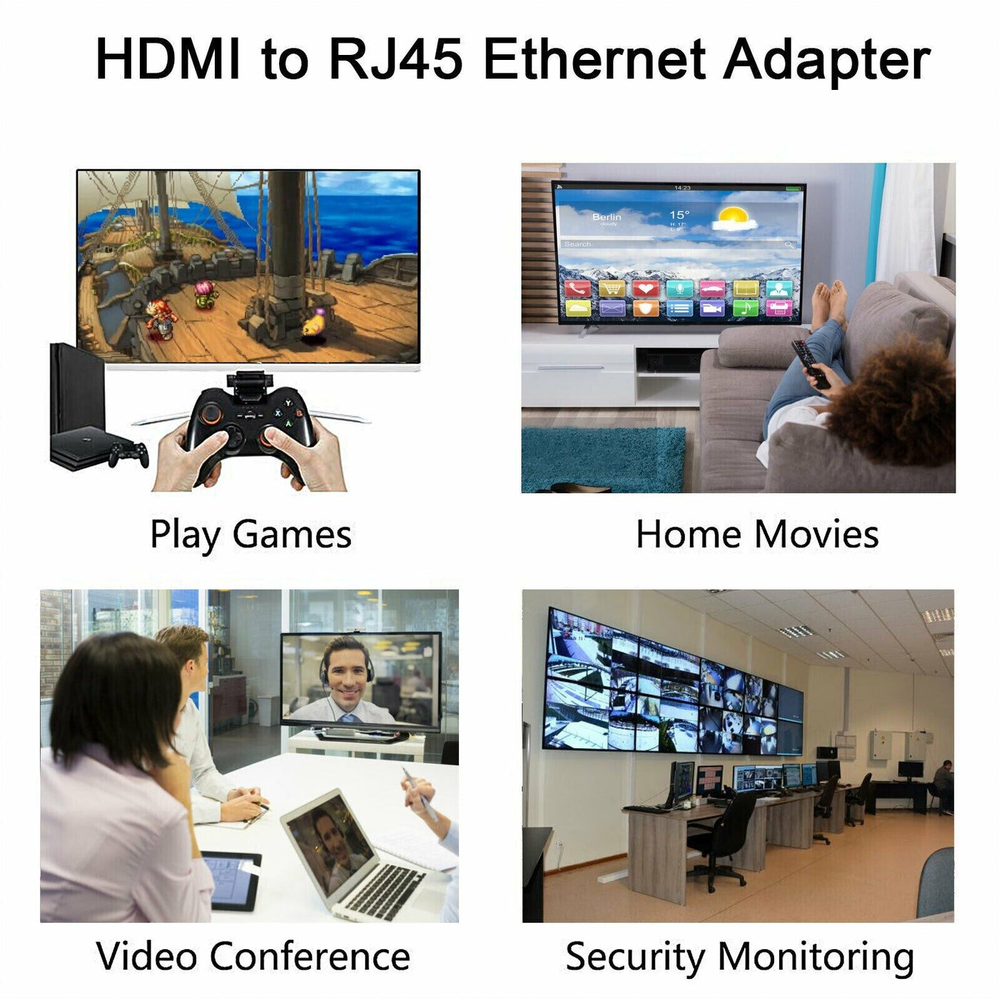 4K 1080P HDMI Extender to RJ45 Over Cat 5e/6 Network LAN Ethernet