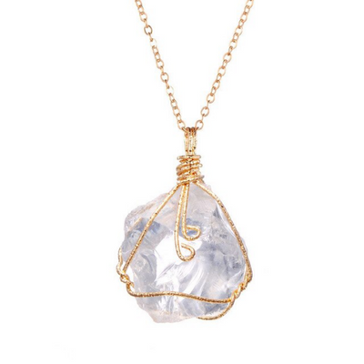 Natural Gemstone Necklace Chakra Stone Pendant Energy Healing Crystal