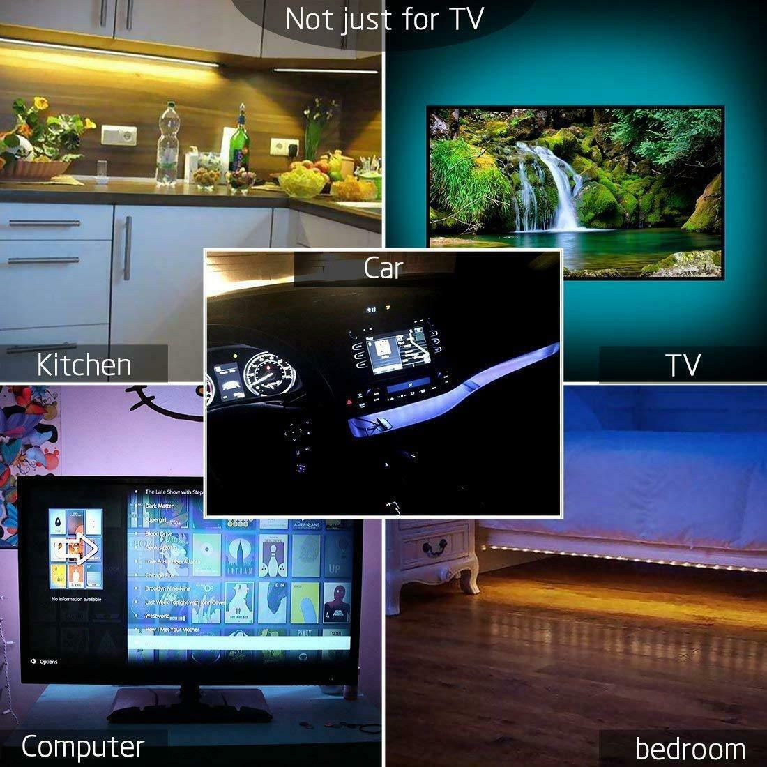 5V USB LED Strip Lights TV Back Light 5050 RGB Colour Changing with
