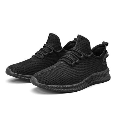 Running Shoes Sneakers Casual Men's Outdoor Athletic Jogging Sports in black mesh design.