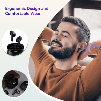 Bluetooth Earbuds Headset 5.3 Wireless Noise Cancelling TWS Trucker