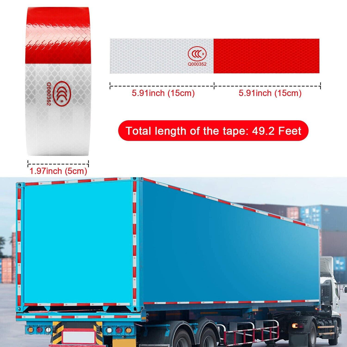 Reflective Trailer Safety Tape Conspicuity Tape Warning Sign Car Truck