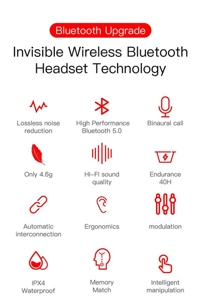 TWS Bluetooth Earbuds Waterproof Bluetooth 5.1 Headset Noise