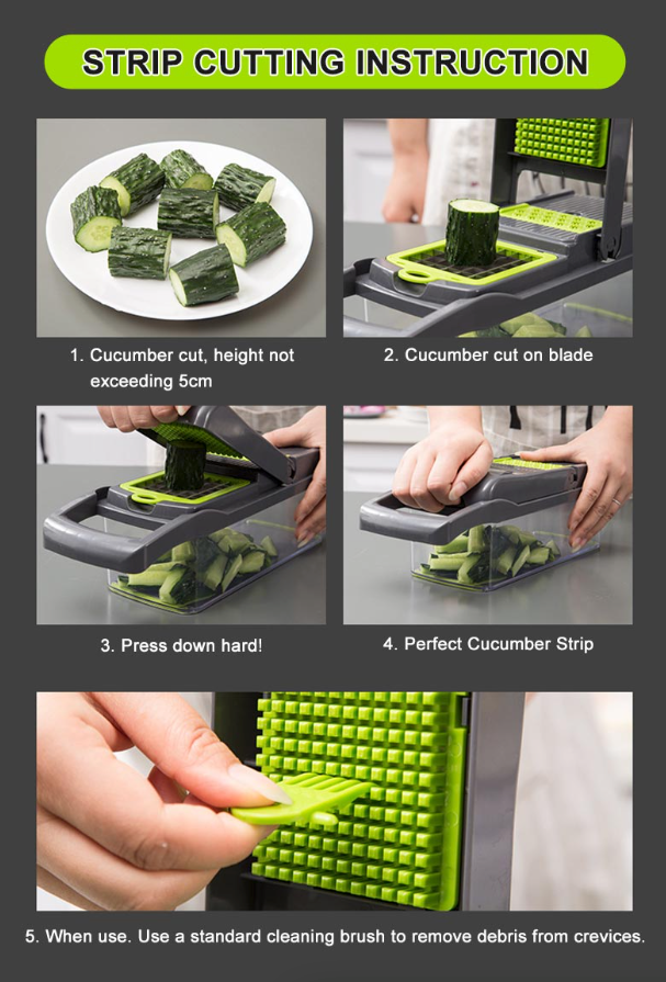 15-In-1 Vegetable Fruit Chopper Cutter Food Onion Veggie Dicer Slicer
